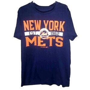 New York Mets synthetic  t-shirt youth size tag missing S/M-16" p2p  Free Ship!
